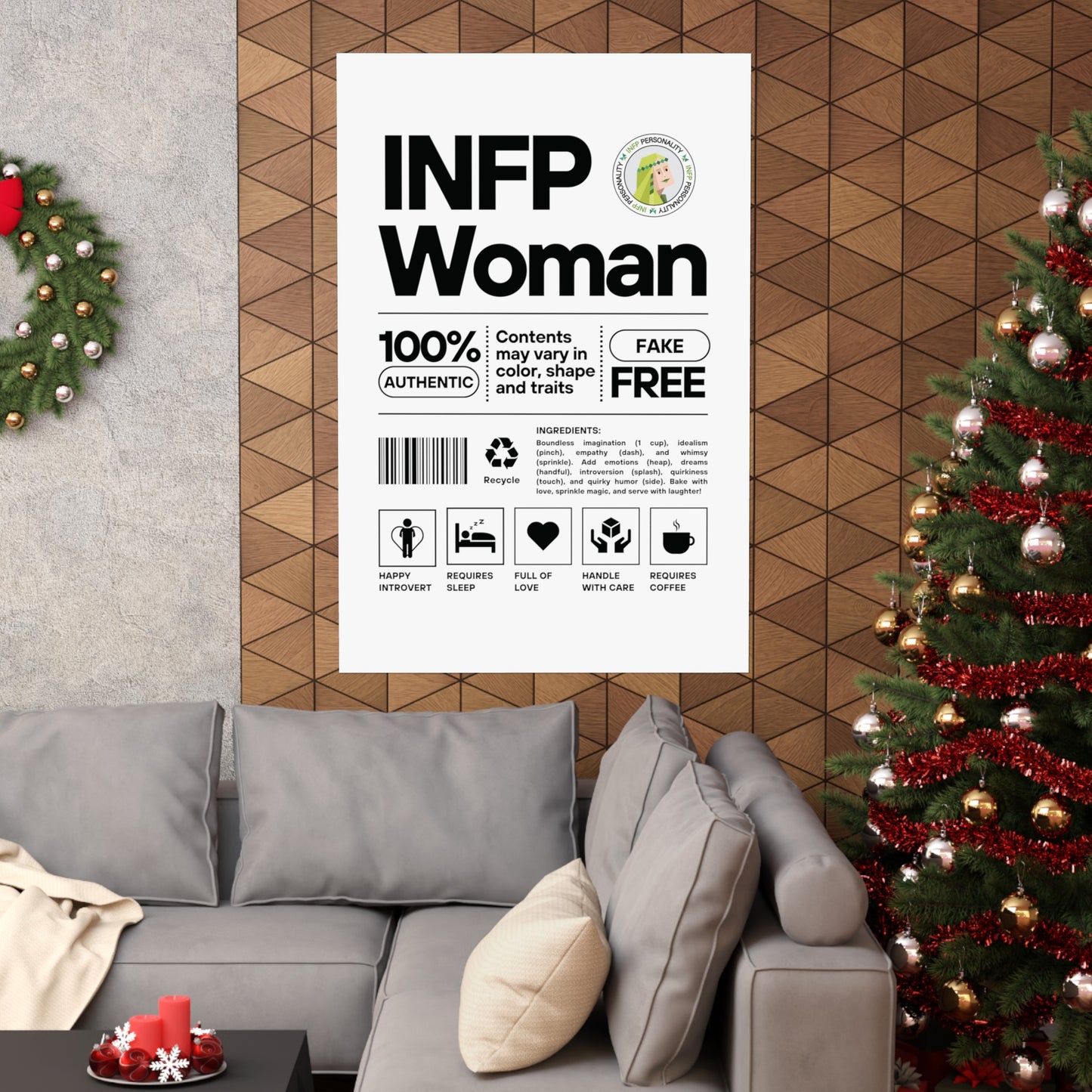 INFP Woman Ingredients Matte Vertical Posters