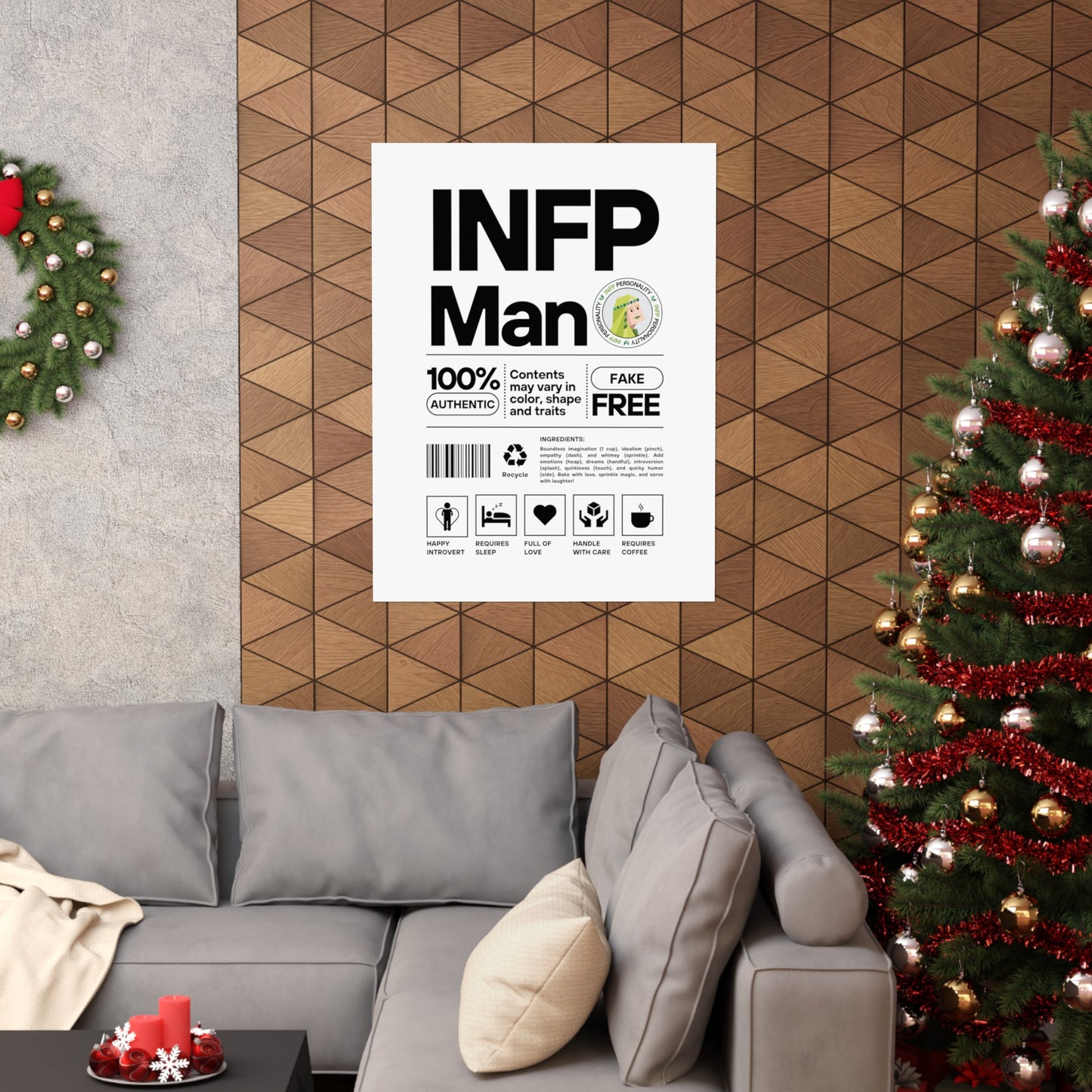 INFP Man Ingredients Matte Vertical Posters