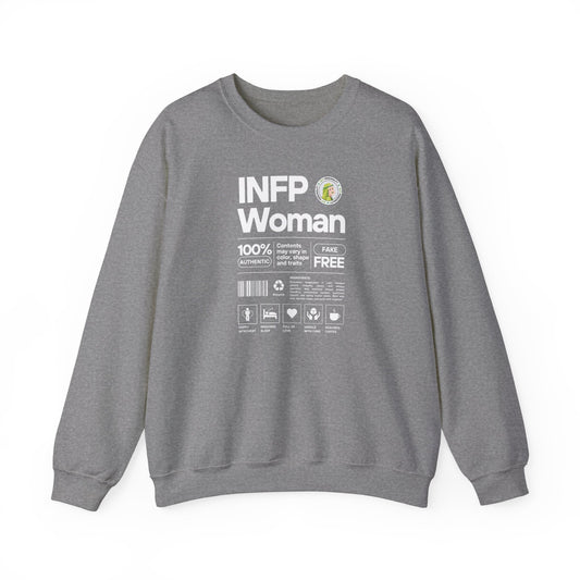 INFP Woman Ingredients White Text Sweatshirt