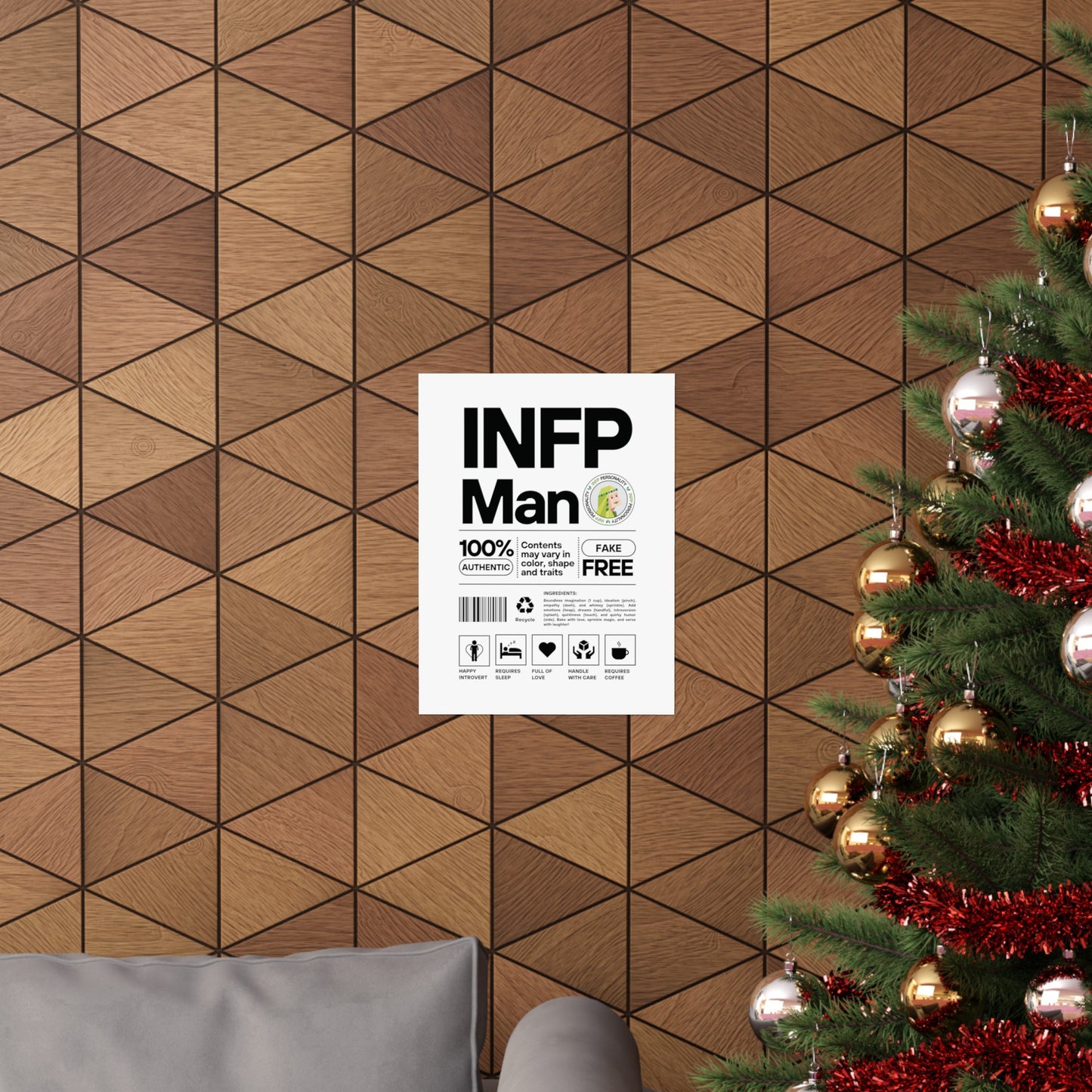 INFP Man Ingredients Matte Vertical Posters