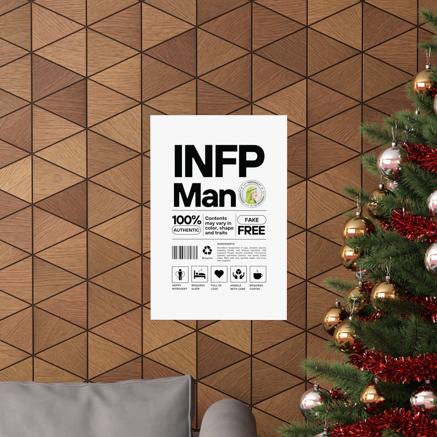 INFP Man Ingredients Matte Vertical Posters