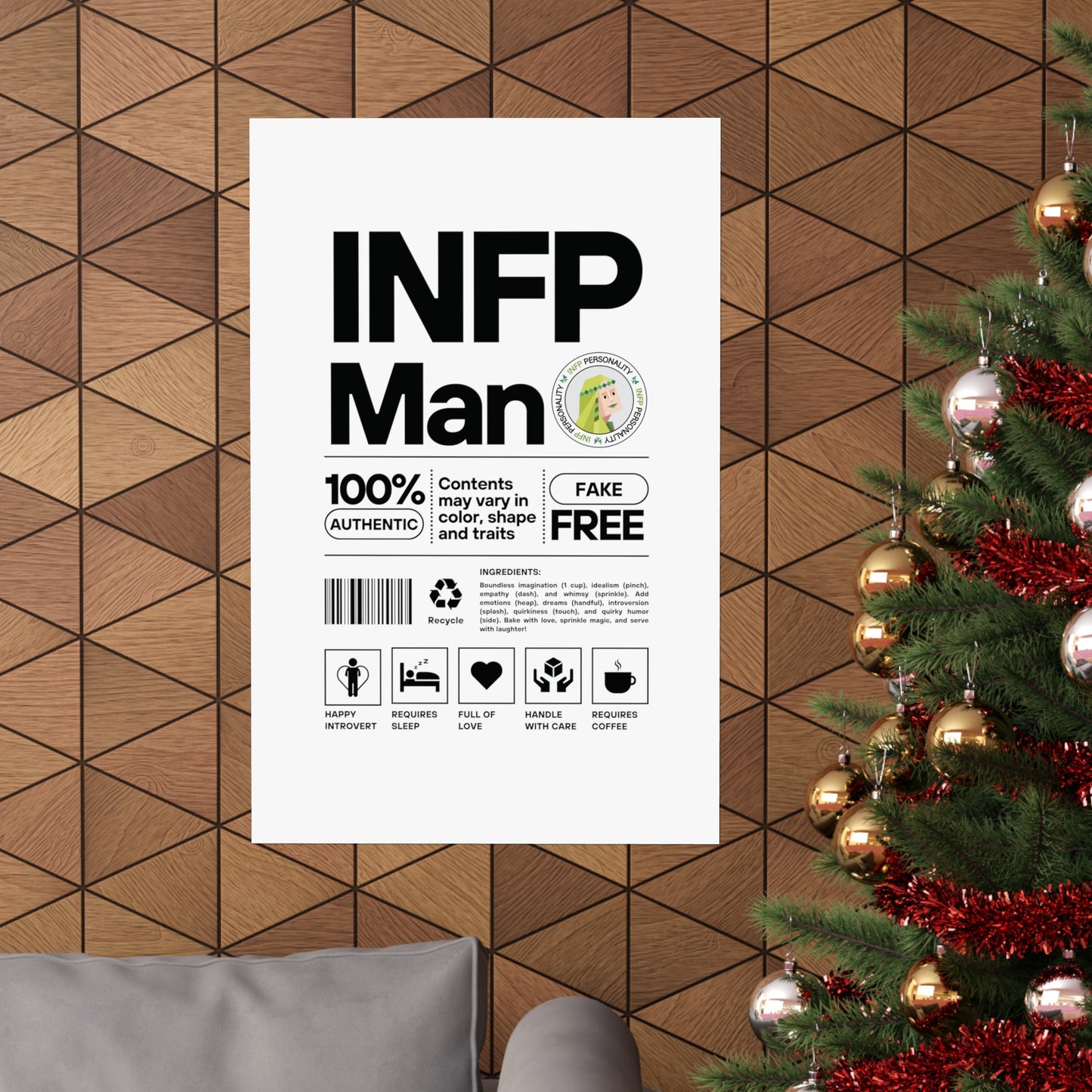 INFP Man Ingredients Matte Vertical Posters