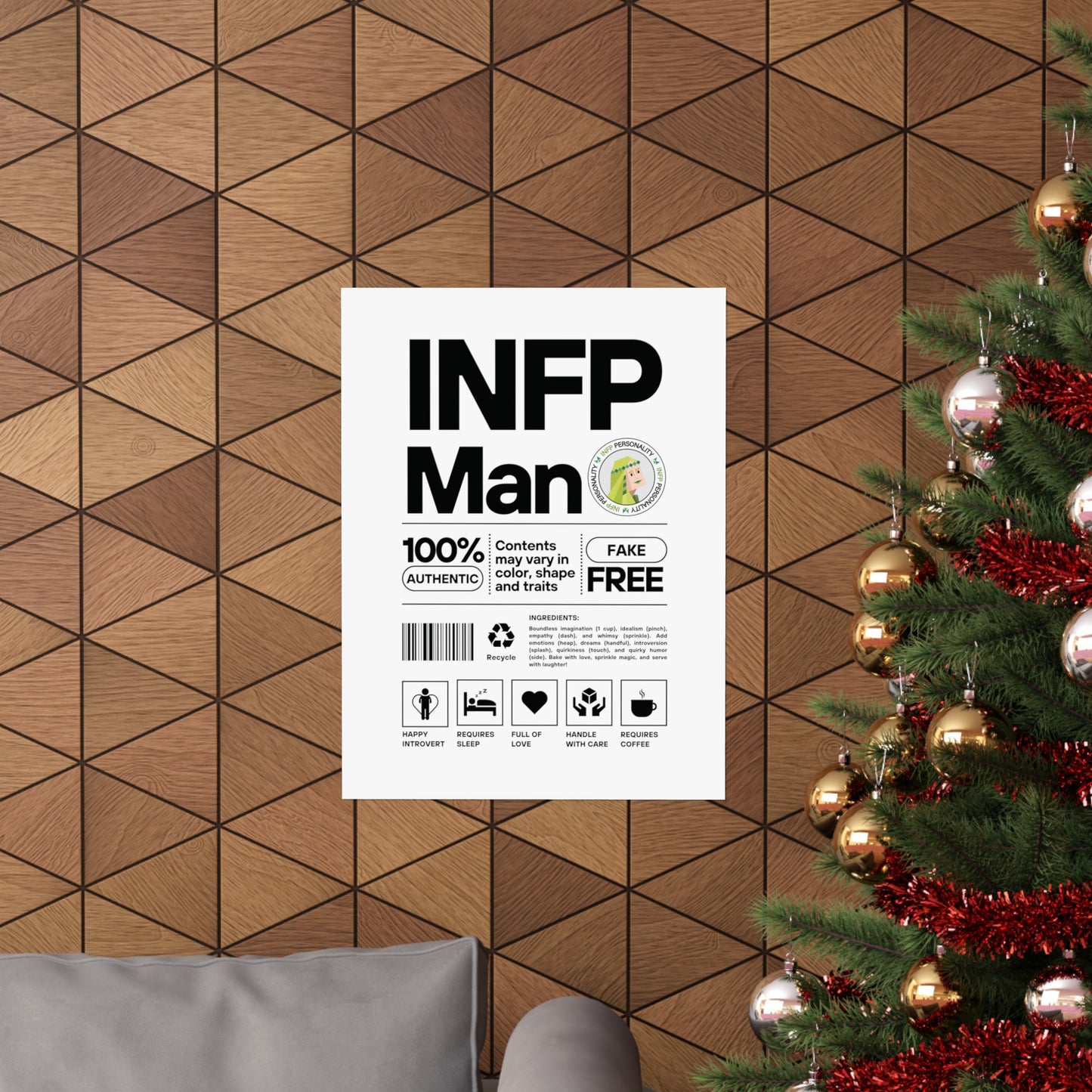 INFP Man Ingredients Matte Vertical Posters