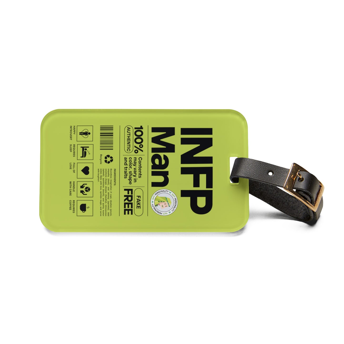 INFP Man Ingredients Luggage Tag