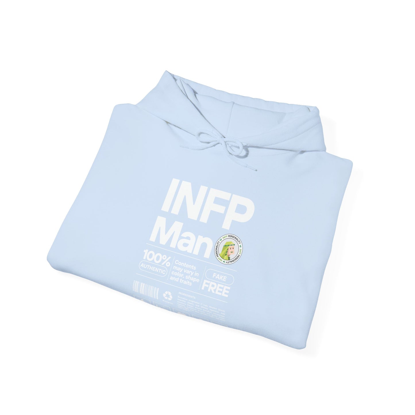 INFP Man Ingredients White Text Hoodie