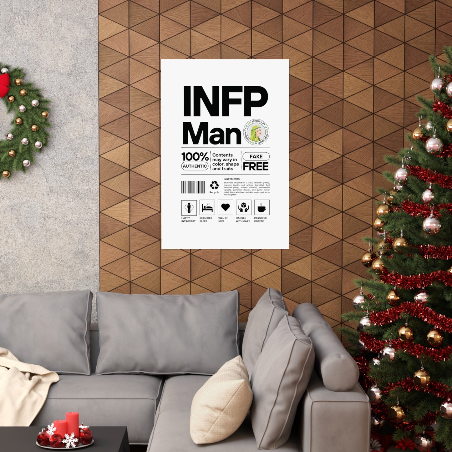 INFP Man Ingredients Matte Vertical Posters