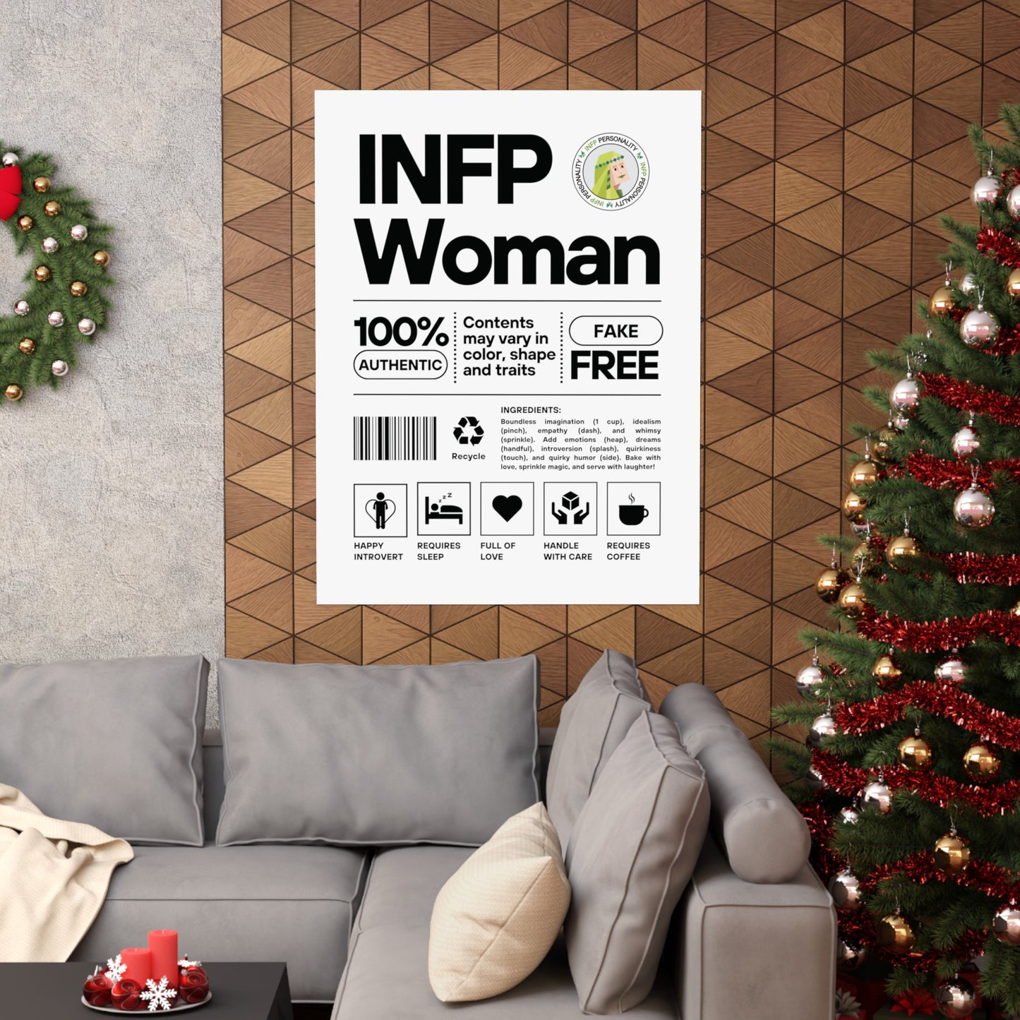 INFP Woman Ingredients Matte Vertical Posters