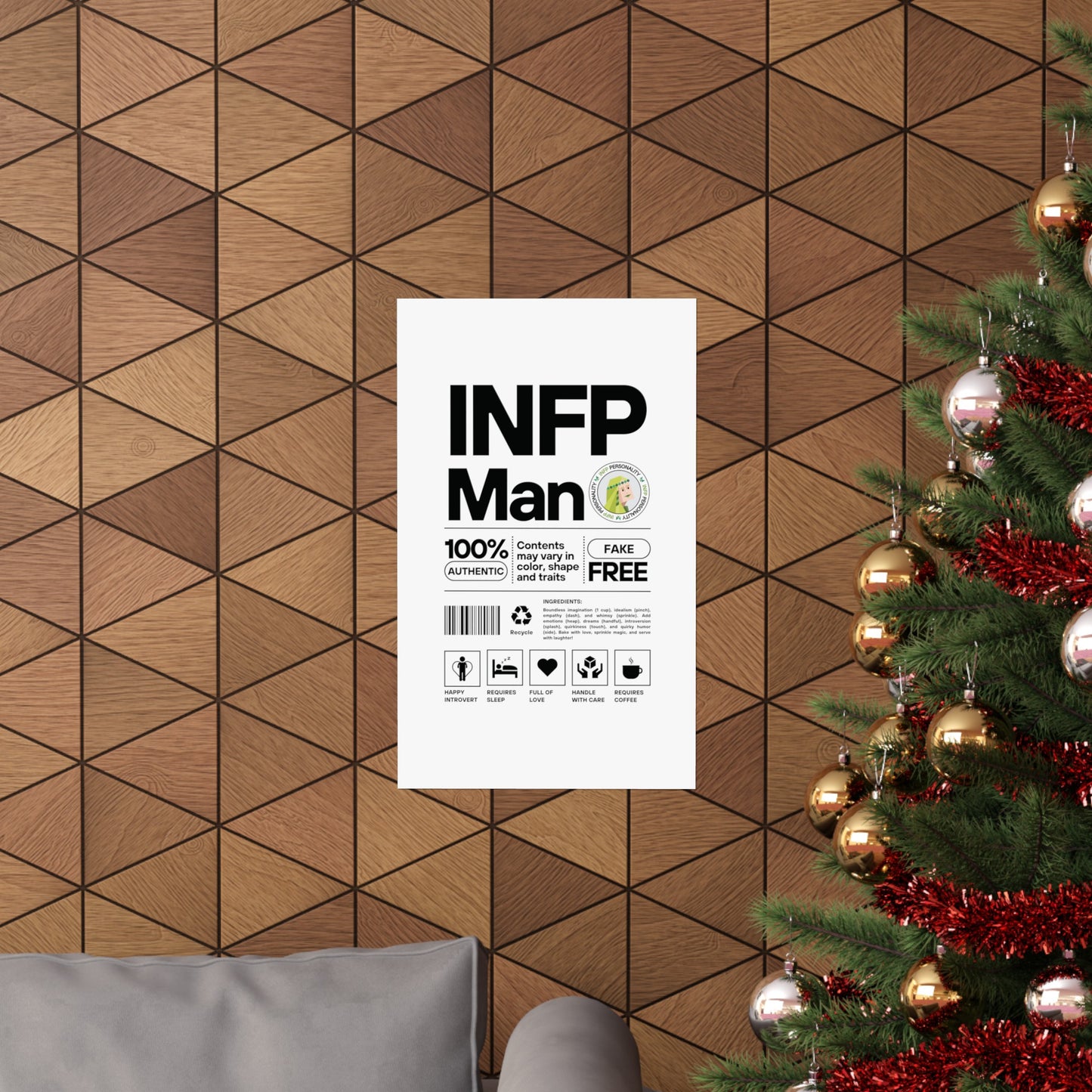 INFP Man Ingredients Matte Vertical Posters