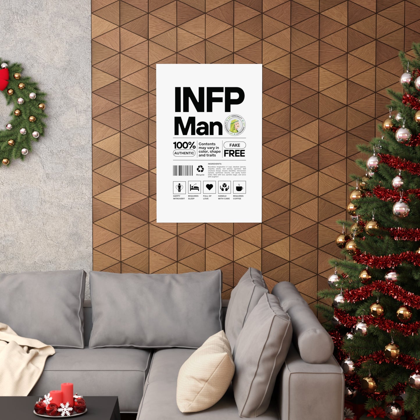 INFP Man Ingredients Matte Vertical Posters