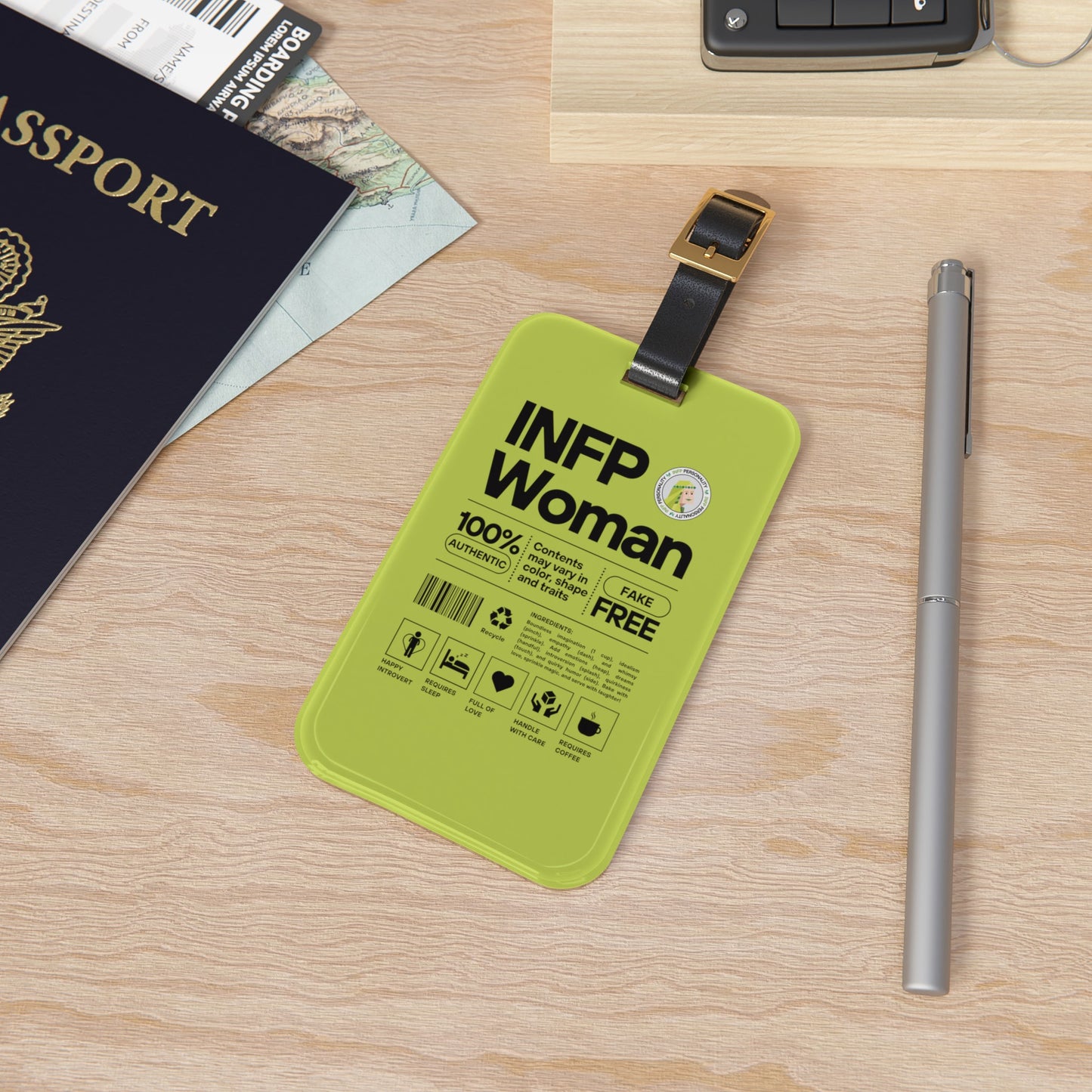 INFP Woman Ingredients Luggage Tag