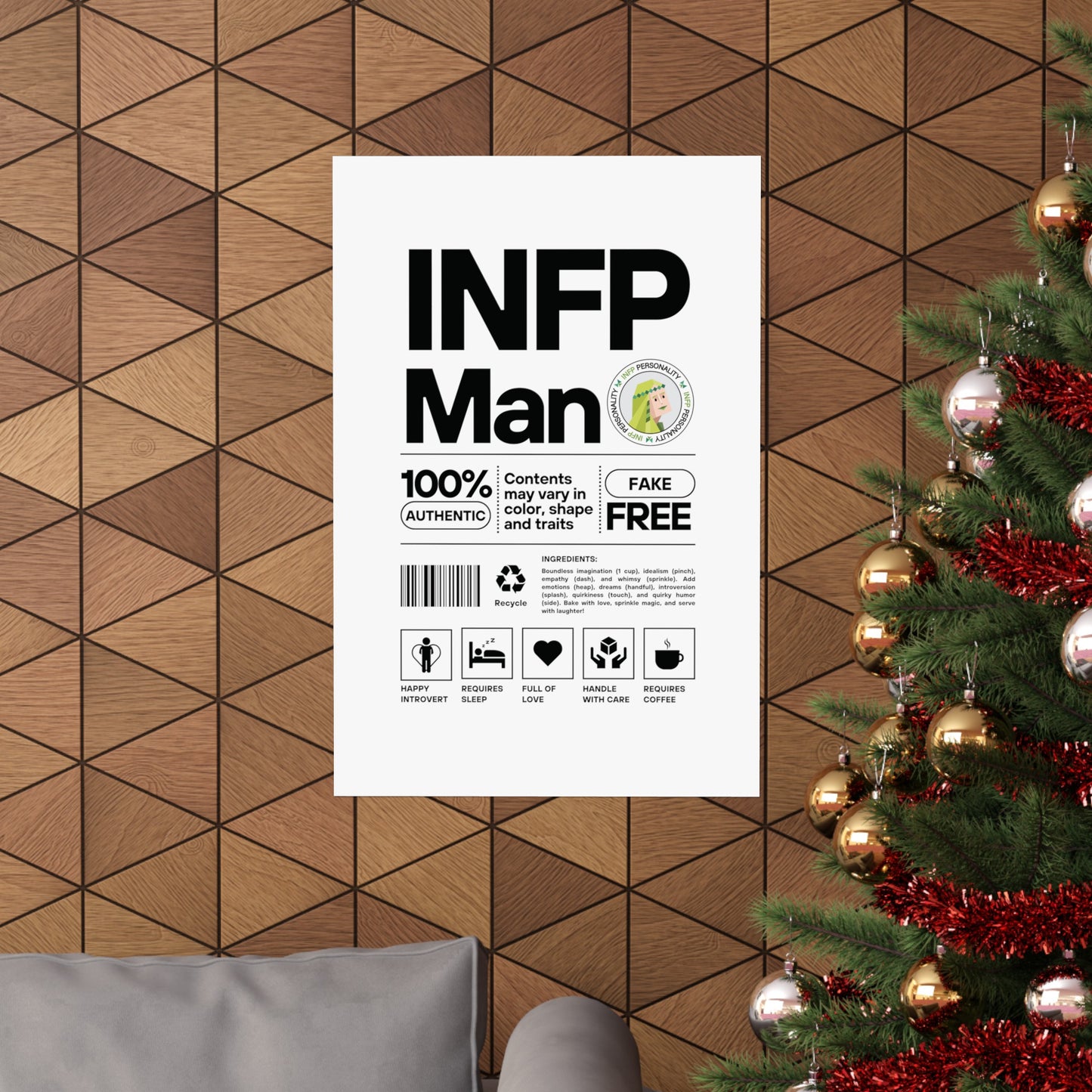 INFP Man Ingredients Matte Vertical Posters