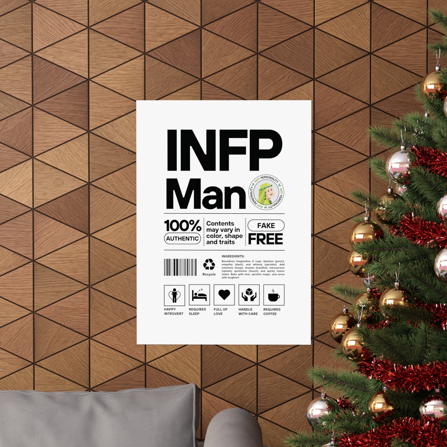 INFP Man Ingredients Matte Vertical Posters