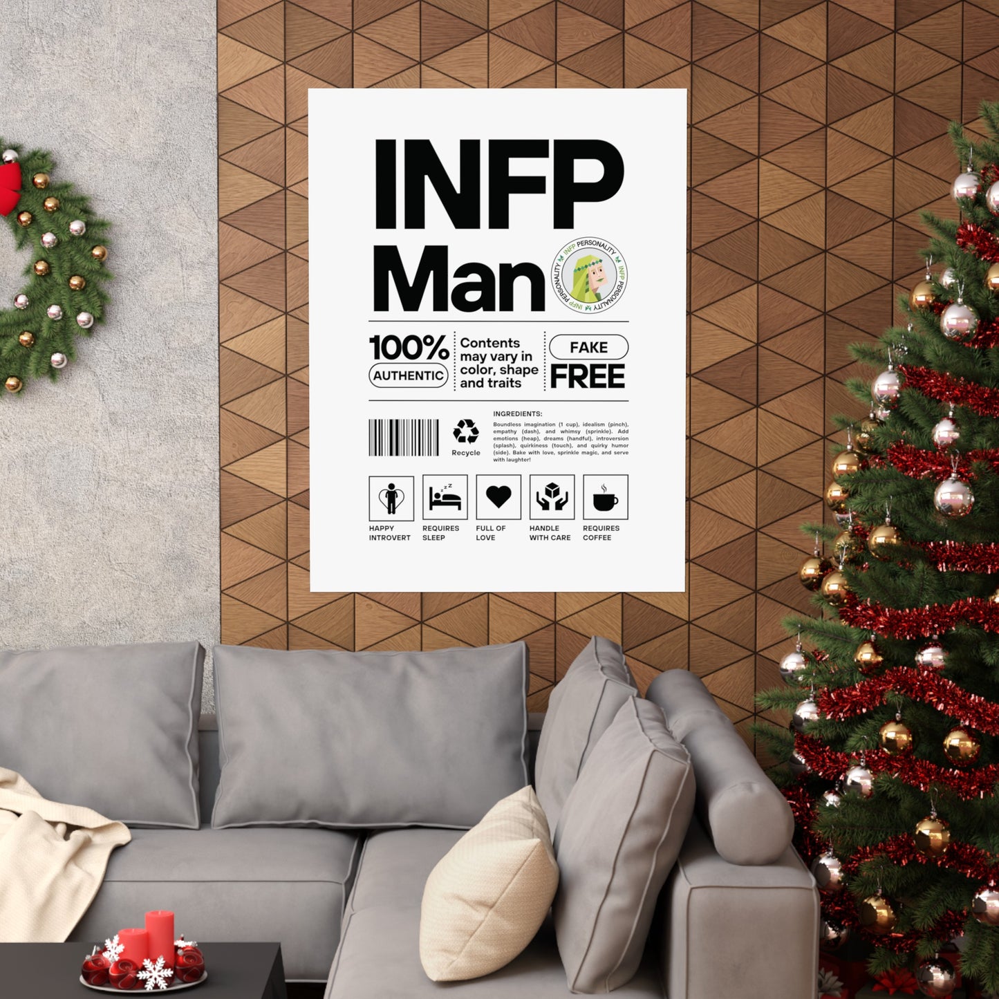 INFP Man Ingredients Matte Vertical Posters