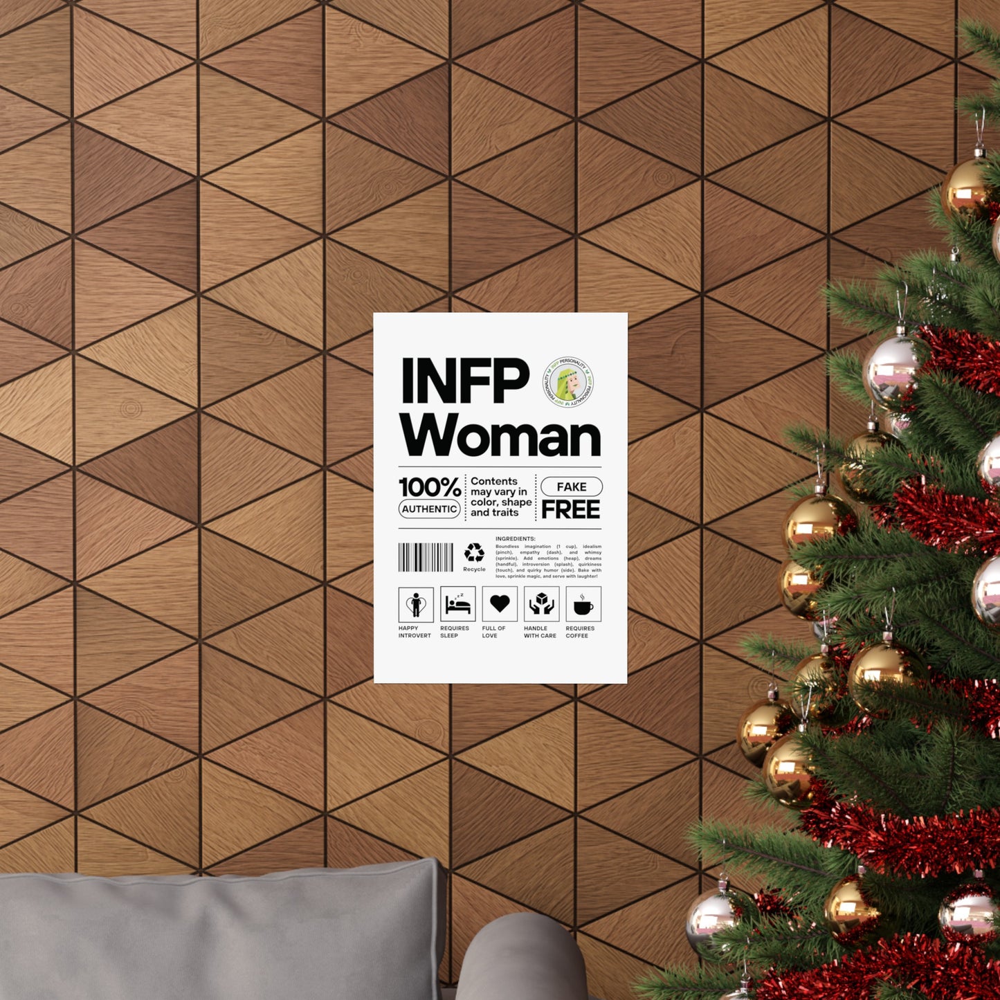 INFP Woman Ingredients Matte Vertical Posters