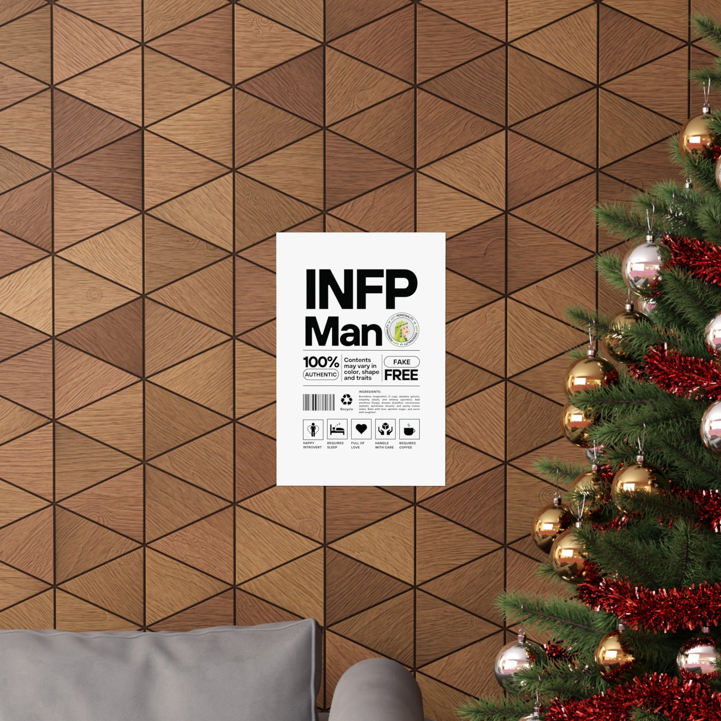 INFP Man Ingredients Matte Vertical Posters