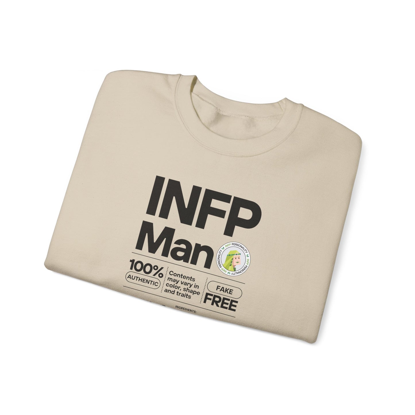 INFP Man Ingredients Black Text Sweatshirt