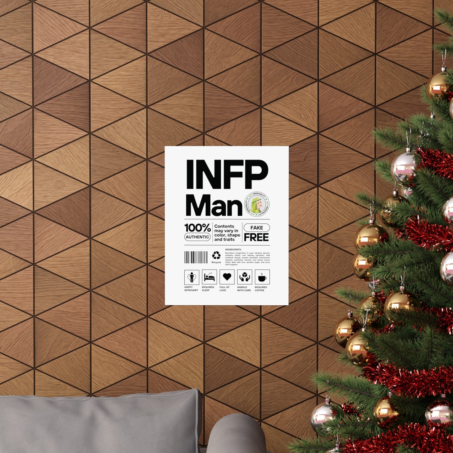 INFP Man Ingredients Matte Vertical Posters