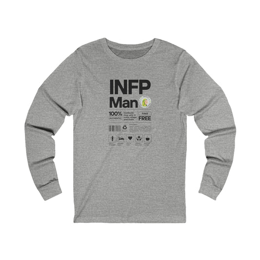 INFP Man Ingredients Black Text Long Sleeve Tee