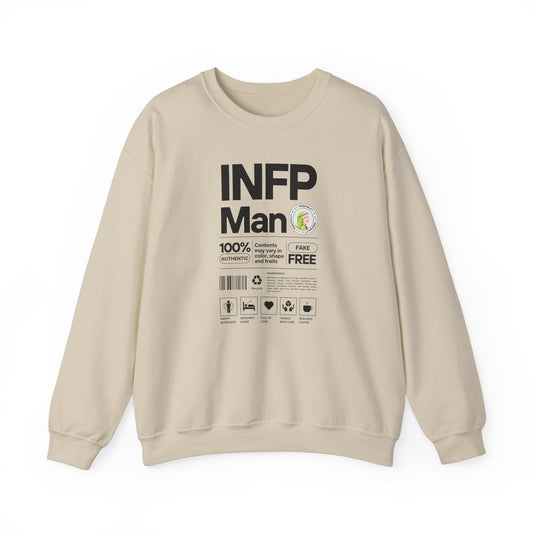 INFP Man Ingredients Black Text Sweatshirt