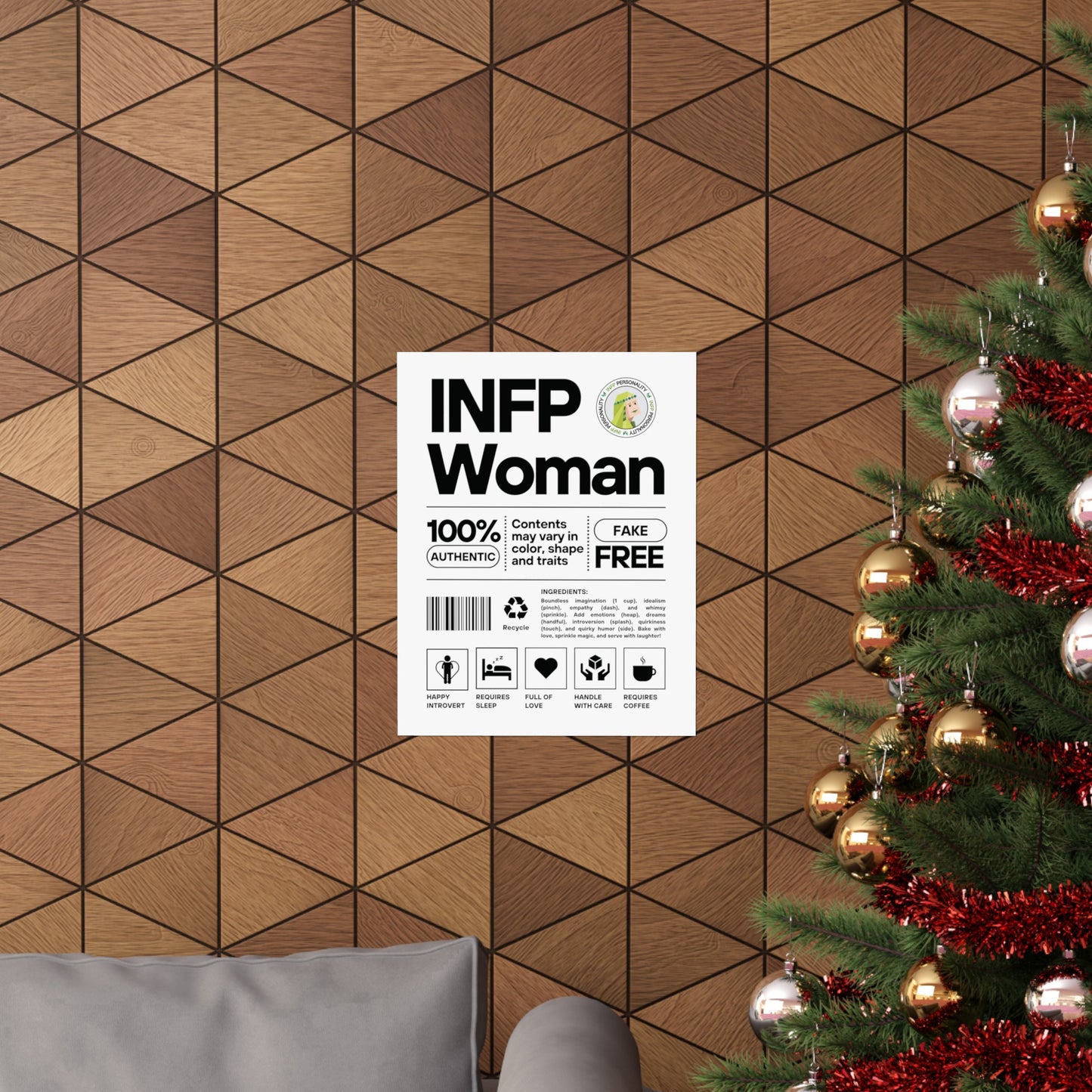 INFP Woman Ingredients Matte Vertical Posters