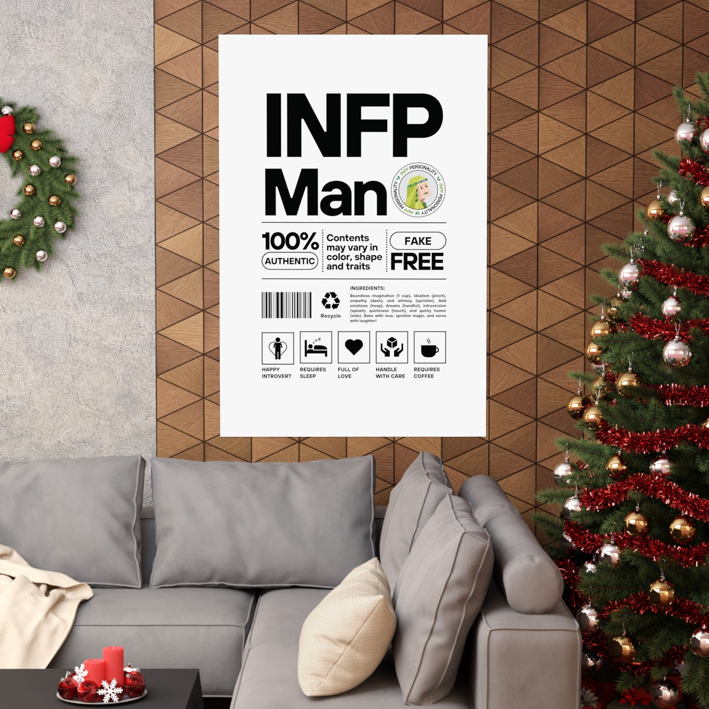 INFP Man Ingredients Matte Vertical Posters