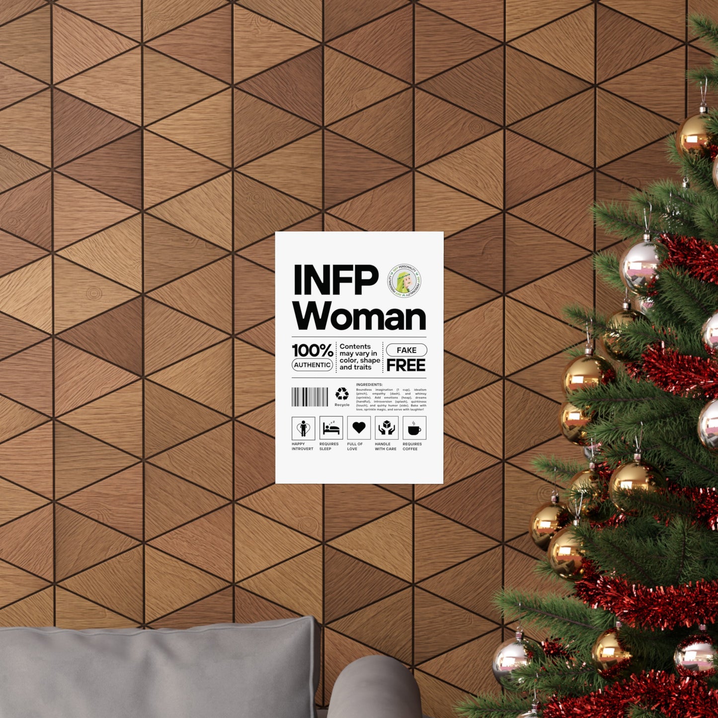 INFP Woman Ingredients Matte Vertical Posters