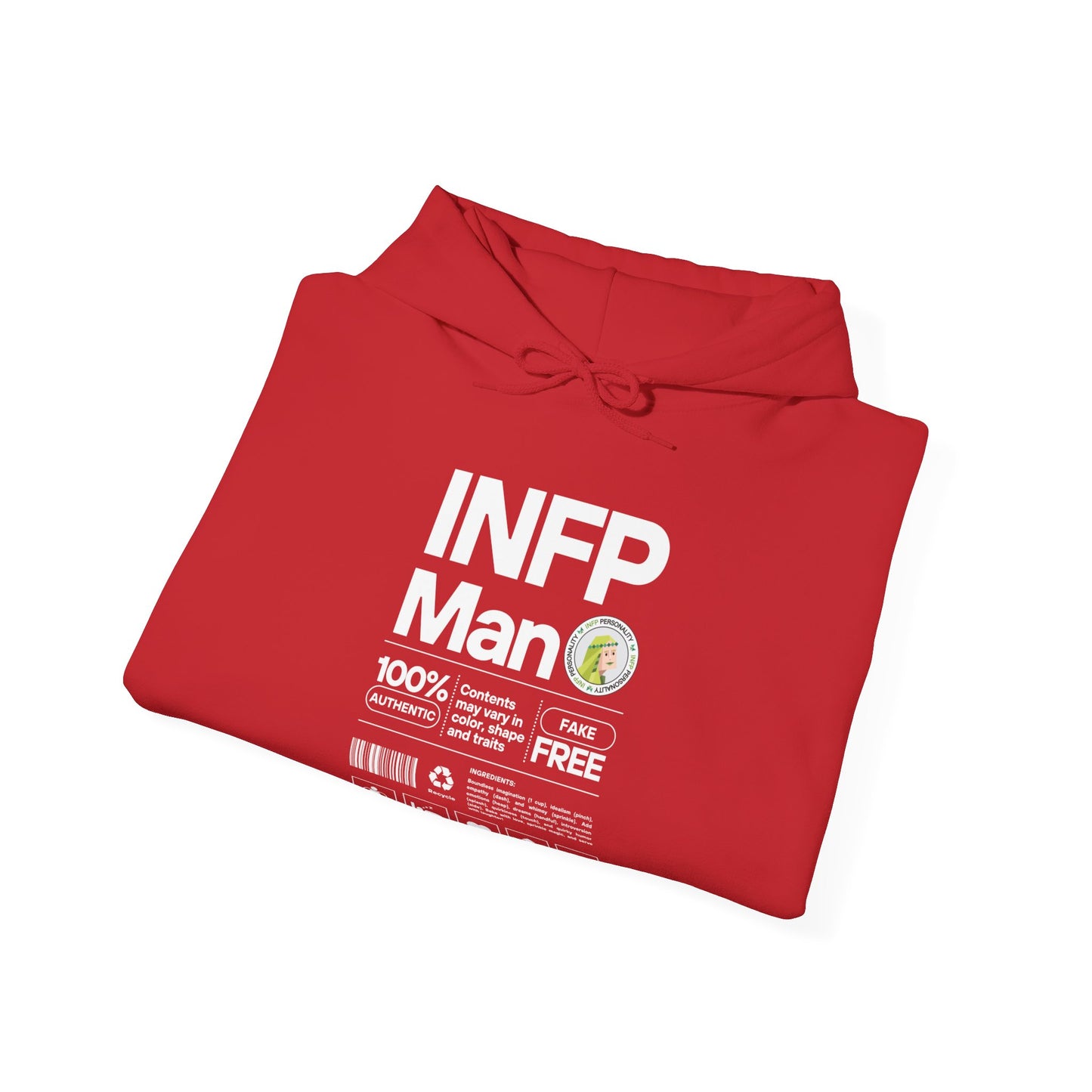 INFP Man Ingredients White Text Hoodie