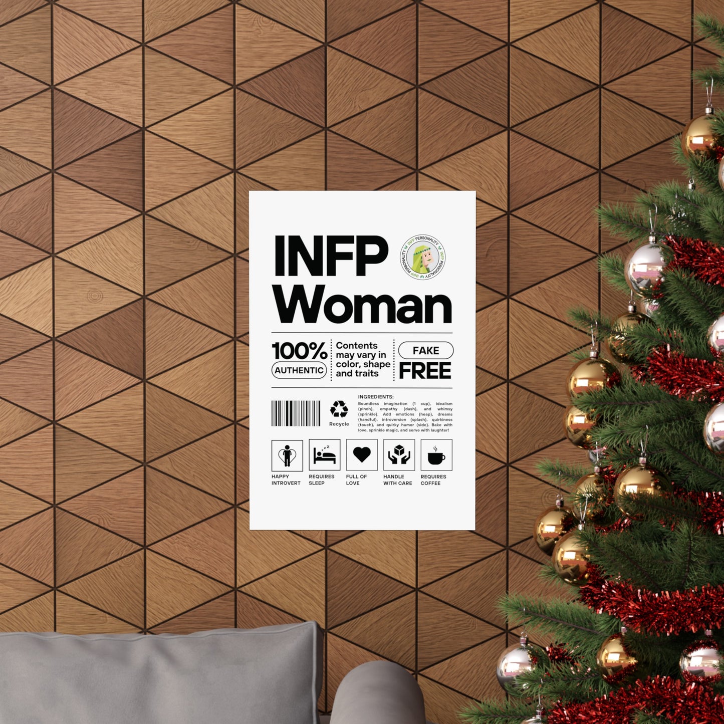 INFP Woman Ingredients Matte Vertical Posters