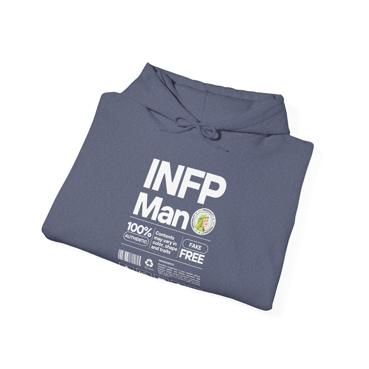 INFP Man Ingredients White Text Hoodie