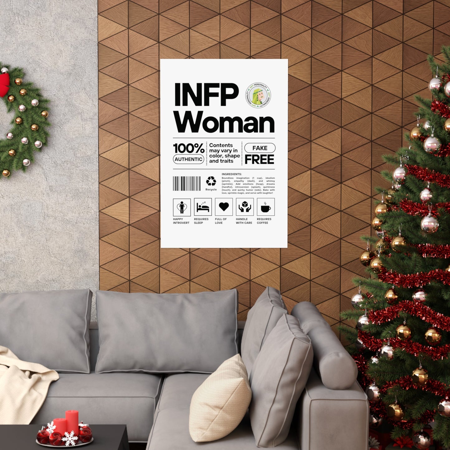 INFP Woman Ingredients Matte Vertical Posters