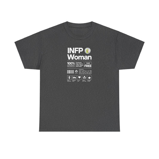 INFP Woman Ingredients White Text Tee